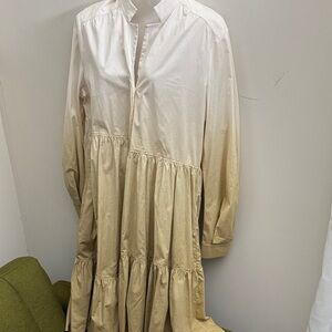 Elegant Cream Long Sleeve Dress